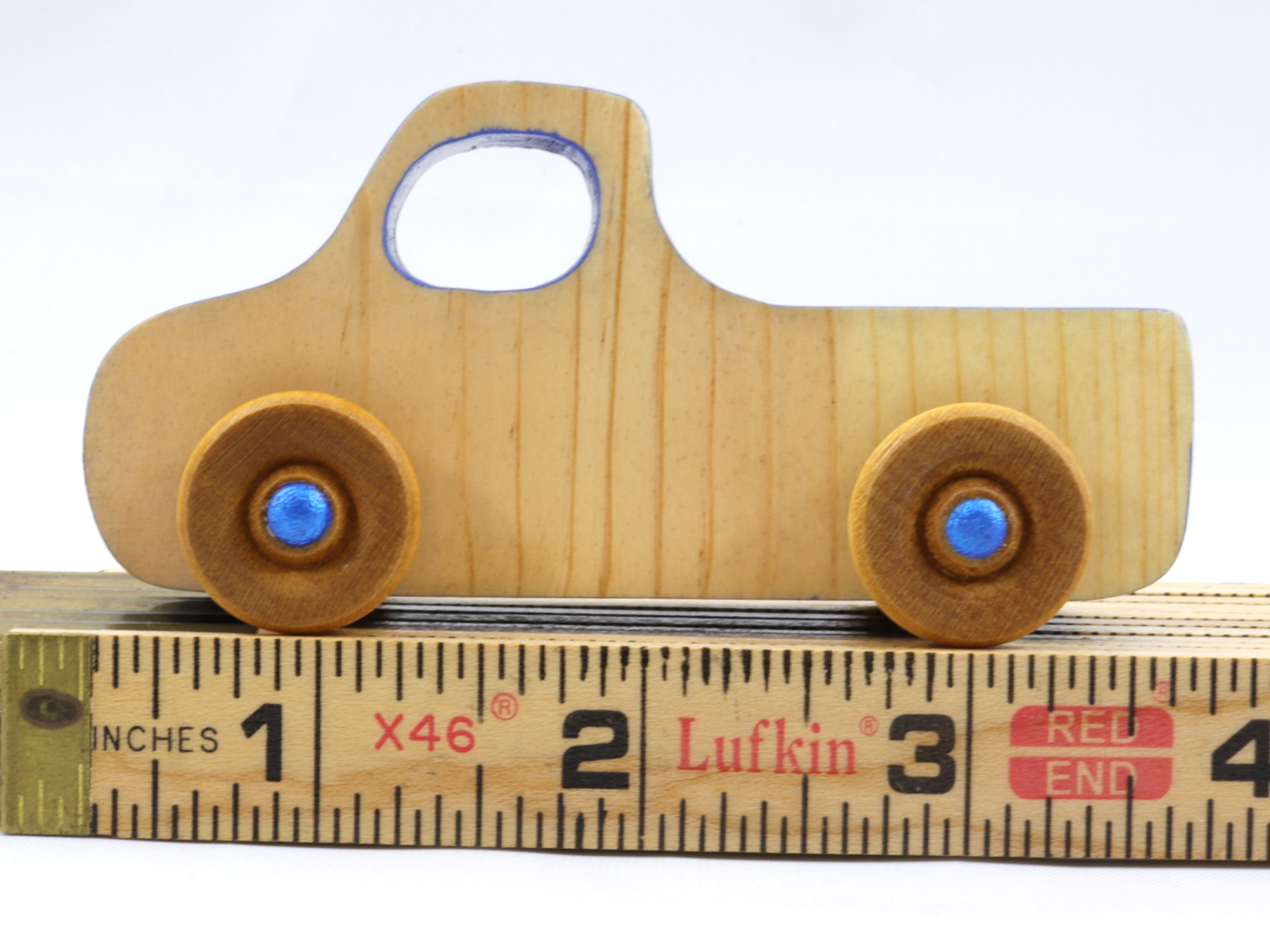 Wood Toy Truck, Handmade and Finished with Amber Shellac, Baby Blue, and Metallic Sapphire Blue Paint From My Play Pal Collection