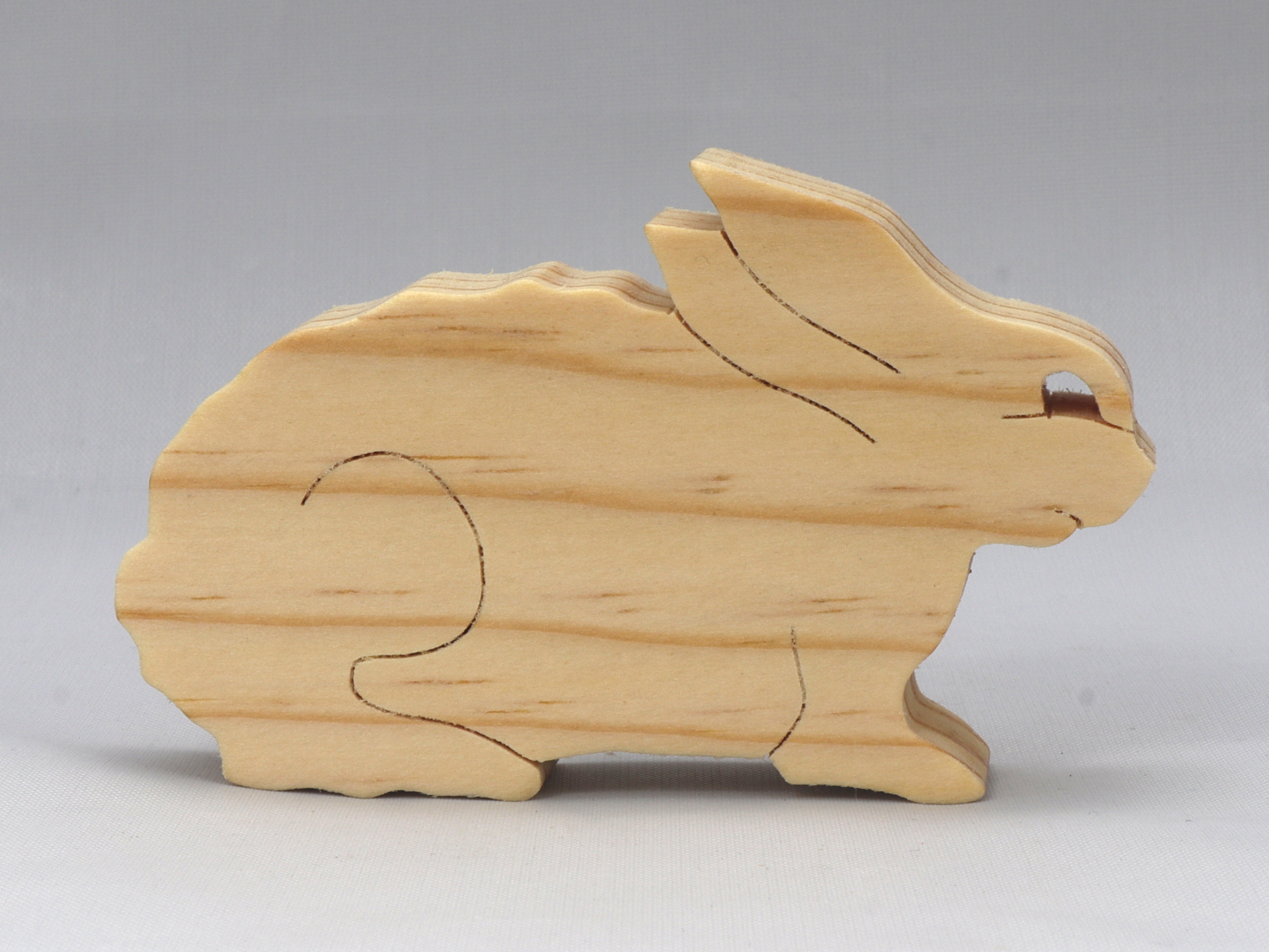 Handmade  Wood Toy Bunny Rabbit Cutout Unpainted and Ready to Paint Freestanding and Stackable From My Itty Bitty Animals Collection