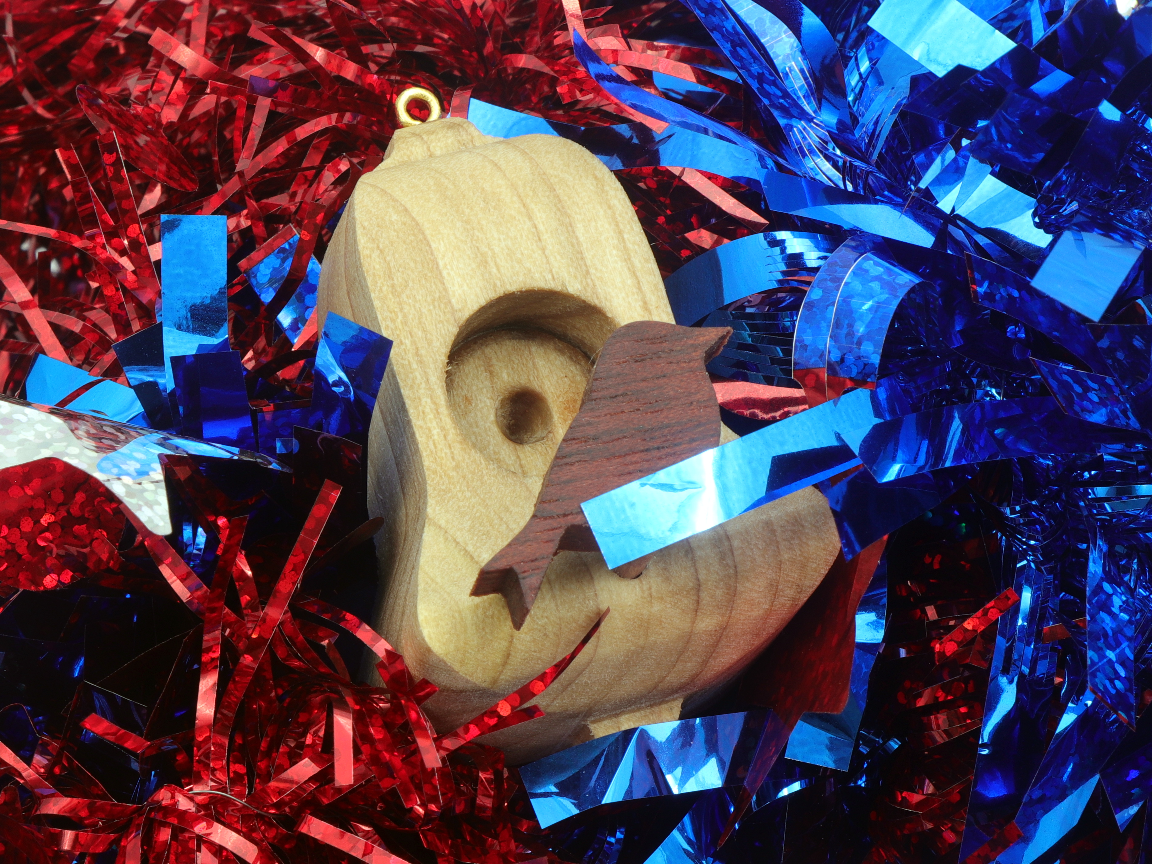 Wood Bell Birdhouse Ornament Handmade from Select Hardwoods And Hand Finished With A Custom Blend Of Mineral Oil And Waxes From My Miniature Birdhouse Ornament Collection