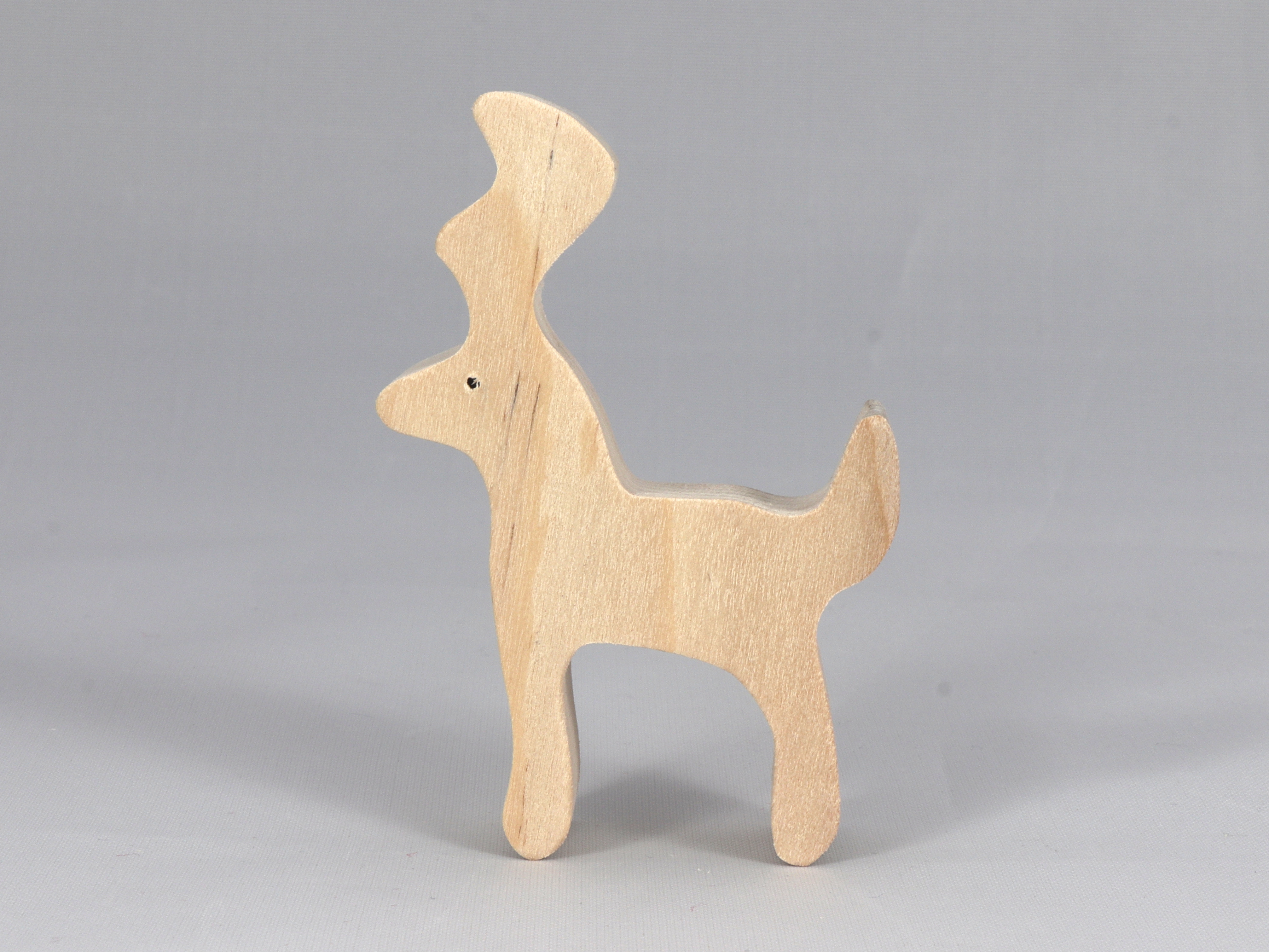 Handmade Unfinished Wood Deer Toy Cutout Reindeer Buck Stag Unpainted, Paintable Freestanding from my Itty Bitty Animal Collection