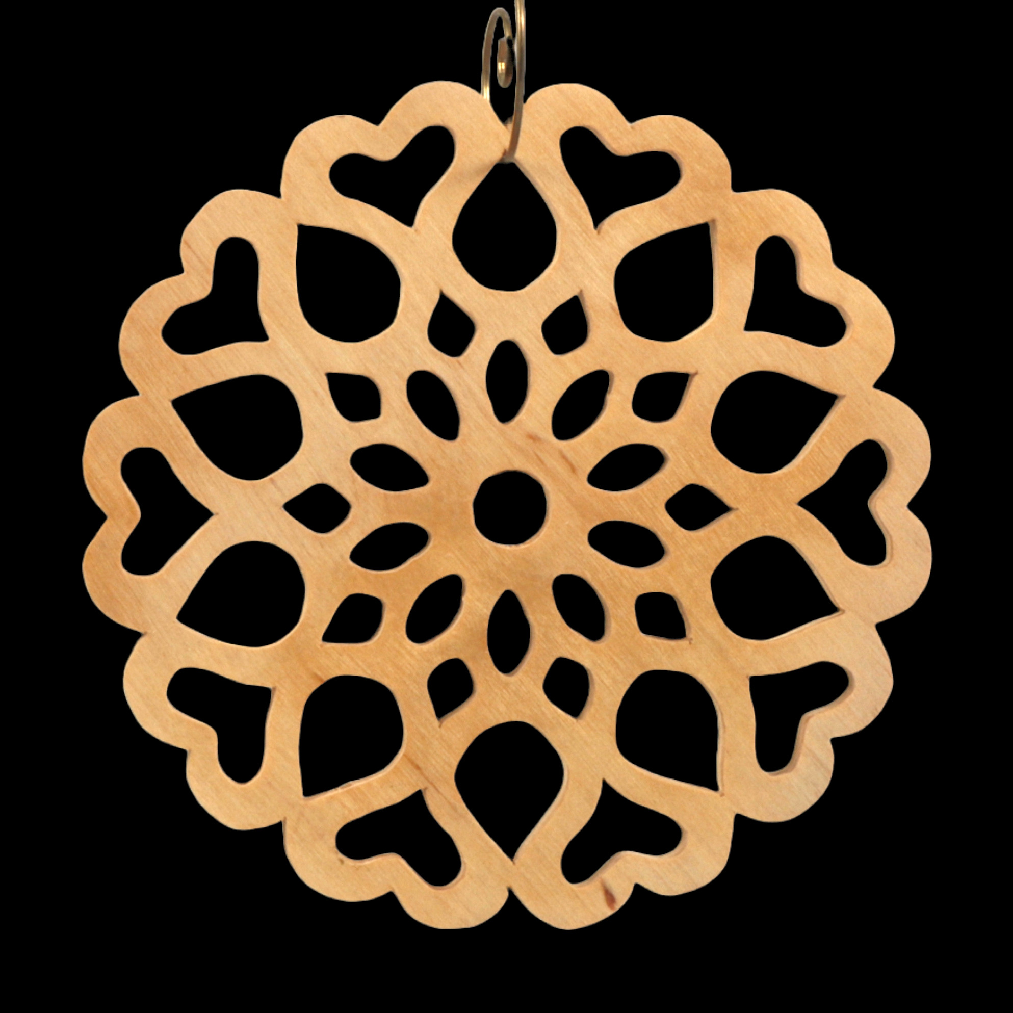 Handcrafted Wooden Victorian Style Fretwork Christmas Tree Ornament Made In USA