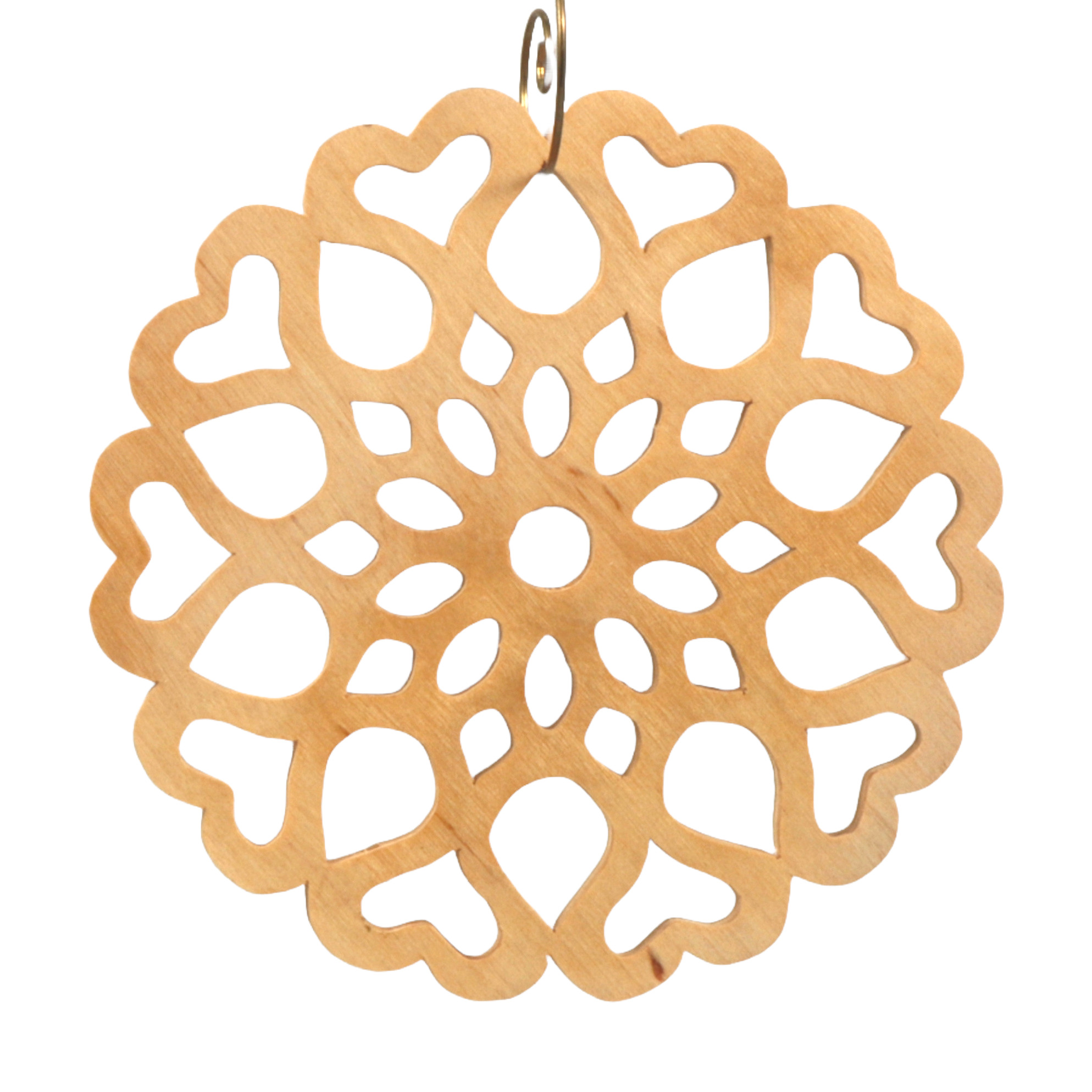 Handcrafted Wooden Victorian Style Fretwork Christmas Tree Ornament Made In USA
